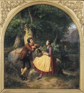 Die Belauschten by Johann Baptist Sonderland