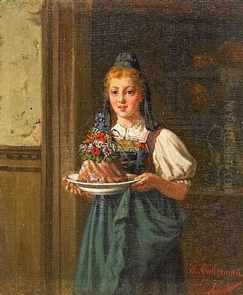 Madchen Mit Geburtstagskuchen - view 1