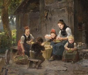 Schwalmer Bauerin Mit Ihren Kindern