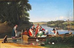 A Family On Their Way To A Christening