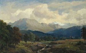 Berchtesgadener Landschaft Mit Malenden Kunstlern