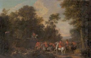 Parforcejagd Unter Landgraf Ludwig Vii Von Hessen-darmstadt by Johann Tobias Sonntag