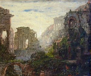 Farmers With Cattle In A Mountain Valley by William Louis Sonntag