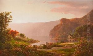 Farmers With Cattle In A Mountain Valley by William Louis Sonntag