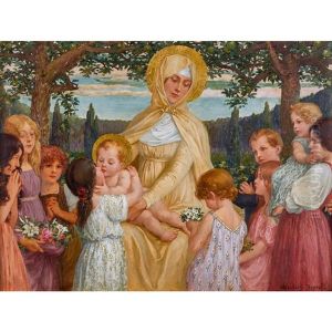 Maria Mit Jesusknabe Und Kindern