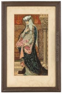 Portrait Of A Renaissance Woman Holding Roses