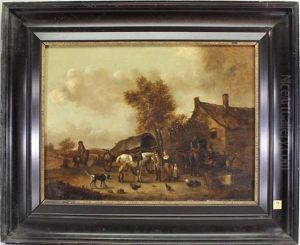 Painting Of Horses At A Tavern