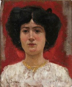 Ritratto Di Signora Su Fondo Rosso Ritratto Di Signora Su Fondo Rosso