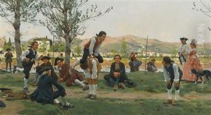 Saltarello Cavallucio (a Game Of Leapfrog) by Raffaello Sorbi