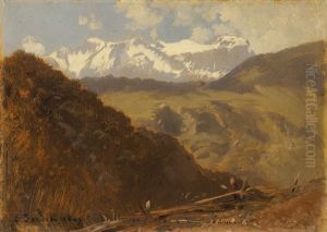 Diablerets De La Vallee D'anniviers by Eugene Etienne Sordet