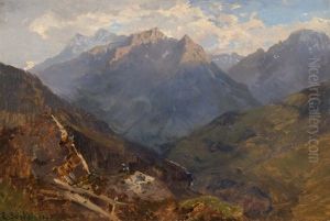 Ansicht Des Corne De Sorebois Im Wallis by Eugene Etienne Sordet