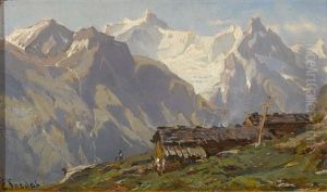 Blick Auf Zinalrothorn Mit Obergabelhorn
