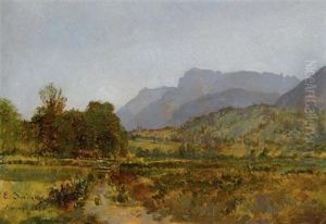 Presqu'ile Du Lac Chempex (vs), Temps Couvert by Eugene Etienne Sordet