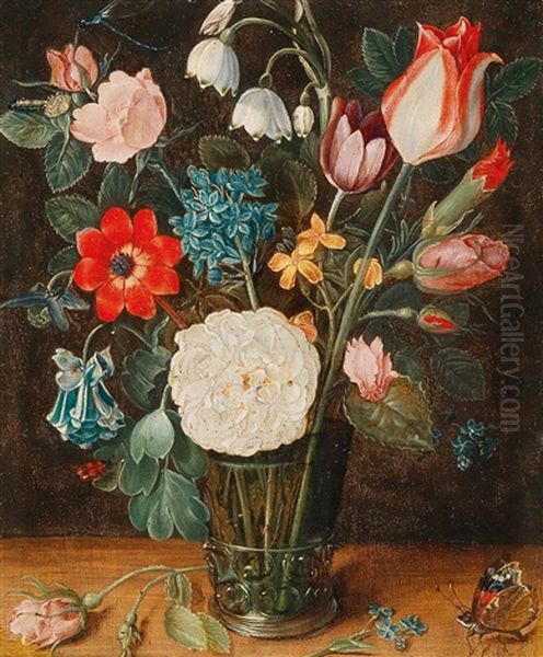 A Flower Still Life In A Berkemeyer Glass - view 1