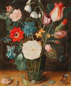 A Flower Still Life In A Berkemeyer Glass by Isaac Soreau