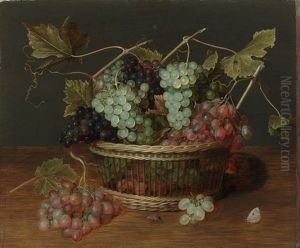 Corbeille De Raisins Rouges, Blancs Et Noirs by Isaac Soreau