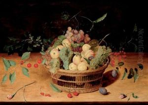 Corbeille De Fruits Sur Un Entablement by Isaac Soreau