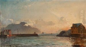 View From Aalesund Harbour by Carl Fredrick Sorensen