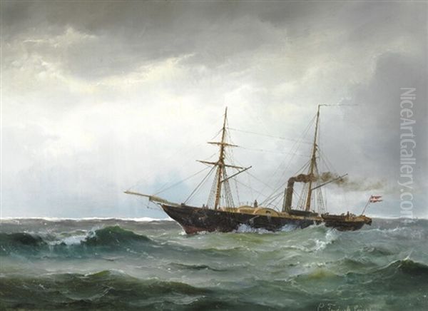 Seascape With Steamer - view 1
