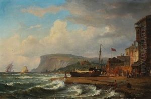 Scenery From The Coast Near Dover by Carl Fredrick Sorensen