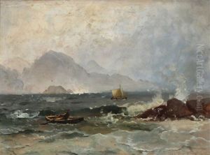 Sailboat And Rowboat On The Sea