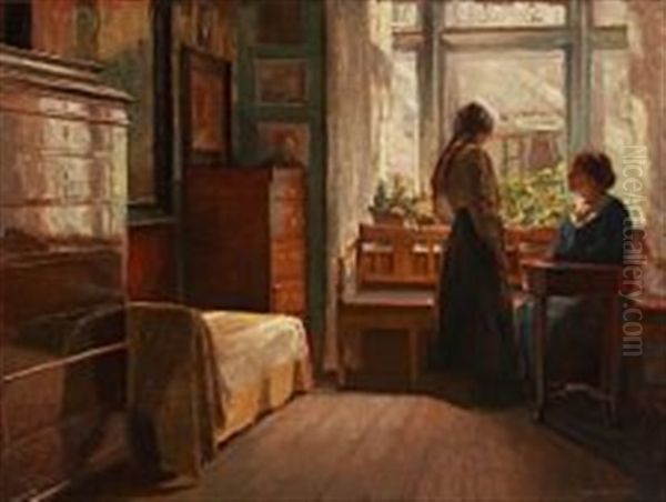 Interior With A Mother And Daughter At A Window - view 1