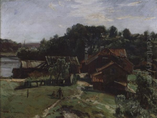 Lave Trehus Med Kirkespir I Bakgrunnen - view 1