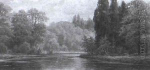 Baumbestandene Flusslandschaft Baumbestandene Flusslandschaft