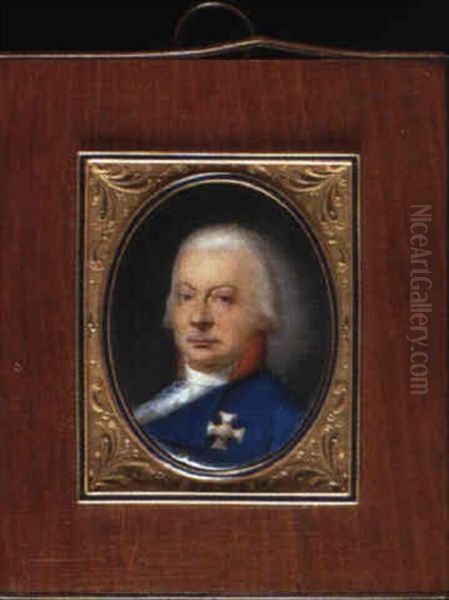 A Nobleman With Powdered Hair, Wearing A Blue Coat With A Red Collar... - view 1
