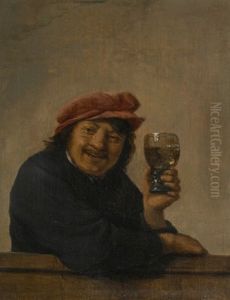 Man Holding A Glass Roemer