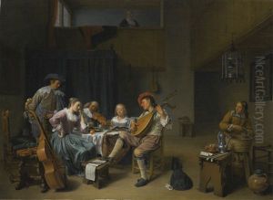 A Musical Company In An Interior by Hendrick Martensz Sorgh