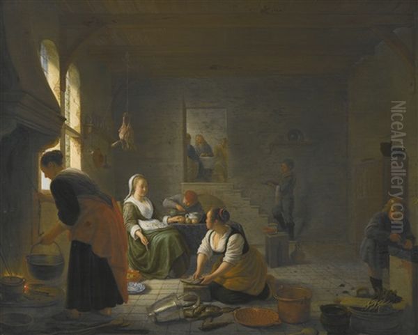 A Kitchen Interior With Christ At Emmaus - view 1