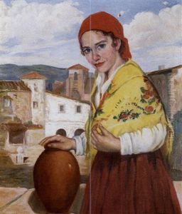 Campesina Con Cantaro by Eduardo Soria
