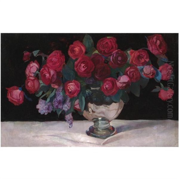 Still Life Of Roses And Lilac - view 1