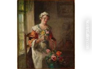 Femme Au Bouquet