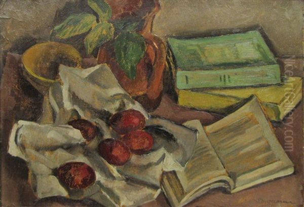 Still Life With Books And Red Eggs - view 1