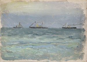 Buques En El Mar by Joaquin Sorolla