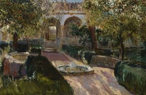 Pavilion Of Charles V, Alcazar Of Seville by Joaquin Sorolla