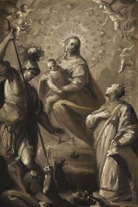 The Virgin And Child With Saint Michael And Saint Catherine by Pietro Sorri
