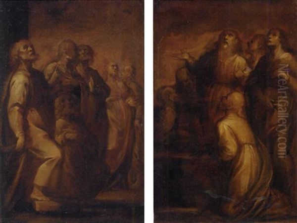 Assumption Of The Virgin: Six Apostles, One Kneeling - view 1