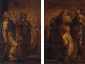 Assumption Of The Virgin: Six Apostles, One Kneeling