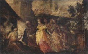 Job Tourne En Derision Par Sa Femme Et Ses Amis by Pietro Sorri