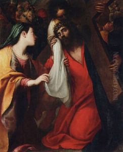 Christ Met By Saint Veronica On The Road To Cavalry by Pietro Sorri