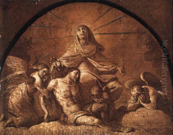 Pieta With The Virgin Of Seven Sorrows, Angels And Putti - view 1