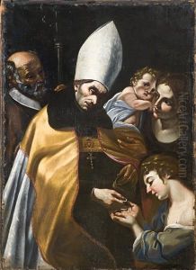 L'elemosina Di San Tommaso Da Villanova by Giacinto Brandi
