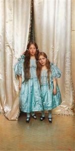 Two Friends In Blue Dresses by Frederic Soulacroix