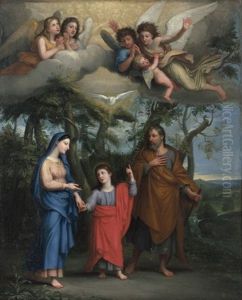 Le Retour De La Sainte Famille Apres La Fuite En Egypte by Jerome Sourley