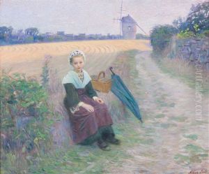 Landscape With Breton An by Alberto Carlos de Souza Pinto