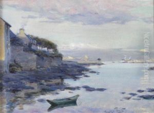 Paisagem Com Barco E Casas by Jose Julio Souza Pinto