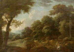 Fighting Soldiers In A Forest by Pieter Jan Brandl